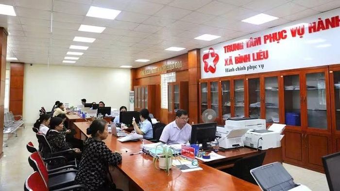 Trung tâm Phục vụ hành chính công xã Bình Liêu với 100% thủ tục hành chính được xây dựng quy trình điện tử.