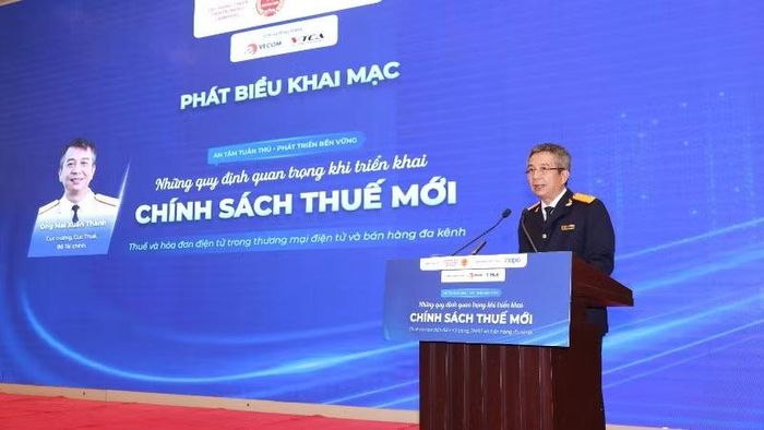 Cục trưởng Cục Thuế Mai Xuân Thành phát biểu khai mạc hội thảo.