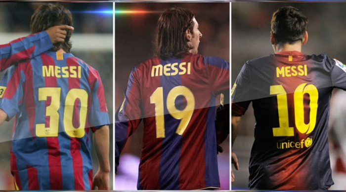 Messi đã mặc các số áo 30, 19, 10 trong đội hình Barcelona, PSG và Inter Miami. Ảnh: bongdaplus.vn