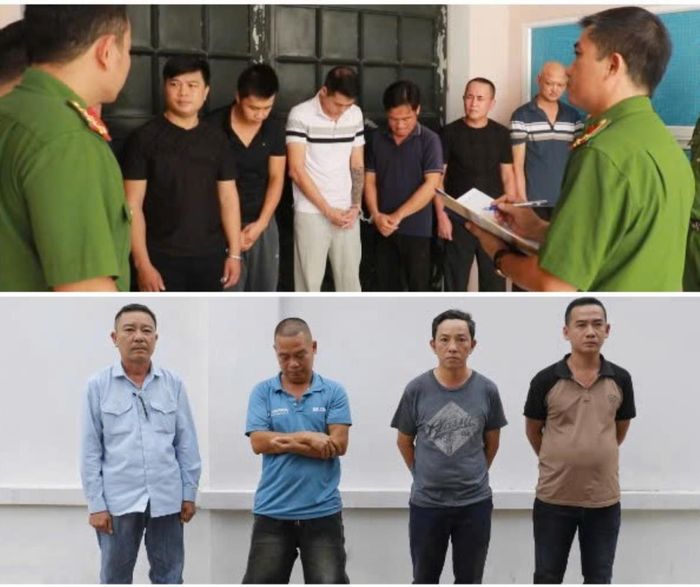 Các đối tượng trong 2 nhóm cá độ bóng đá bị bắt giữ.