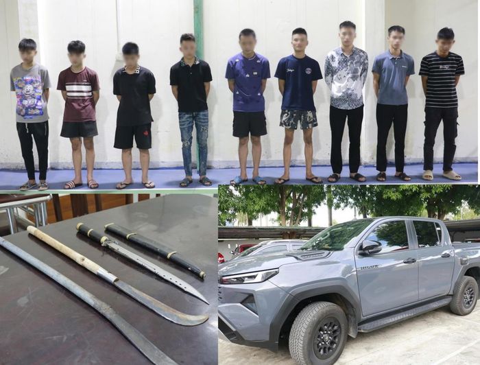 Nhóm đối tượng liên quan vụ việc và hung khí, phương tiện gây rối.