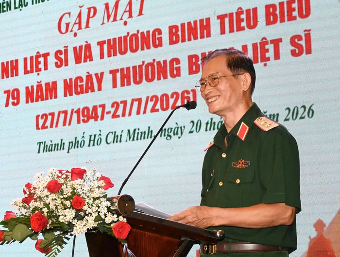  Trung tướng Lê Thái Bê phát biểu tại chương trình. Ảnh: VIỆT DŨNG 