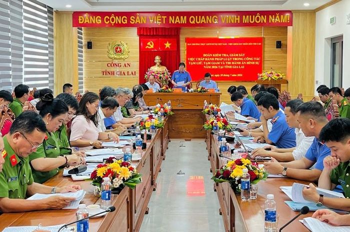 Đoàn công tác của Ban Thường trực Ủy ban Trung ương Mặt trận Tổ quốc Việt Nam và VKSND tối cao kiểm tra, giám sát việc chấp hành pháp luật trong công tác tạm giữ, tạm giam và thi hành án hình sự năm 2026 trên địa bàn tỉnh Gia Lai.