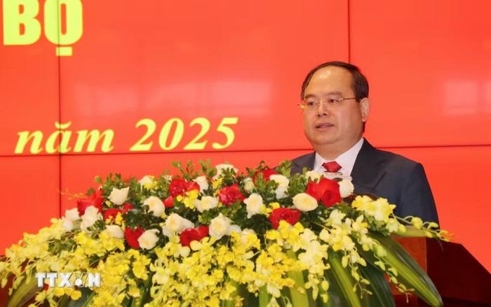Bí thư Tỉnh ủy Quảng Ninh Quản Minh Cường. (Ảnh: Văn Đức /TTXVN)