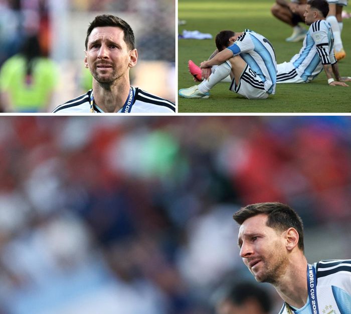Lionel Messi bật khóc sau khi ĐT Argentina thua Tây Ban Nha ở chung kết World Cup 2026. Ảnh: AFP/TTXVN