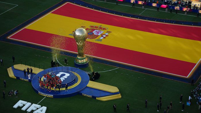 Phút đăng quang vô địch World Cup 2026 của đội tuyển Tây Ban Nha. Ảnh: THX/TTXVN phát