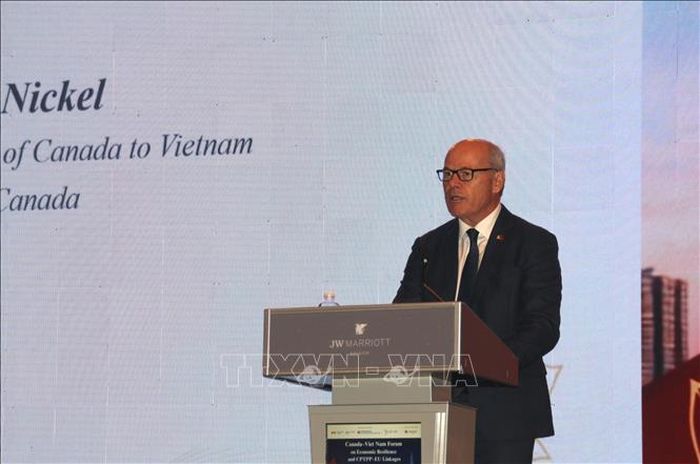 Ông Jim Nickel - Đại sứ Canada tại Việt Nam phát biểu.