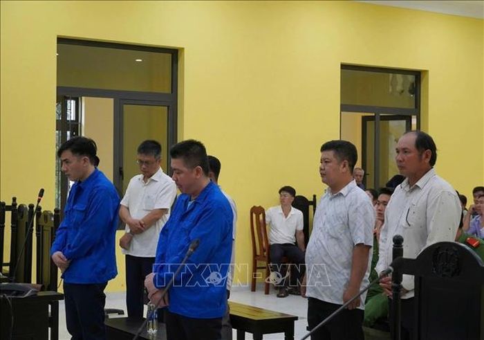 Các bị cáo tại phiên tòa. Ảnh: TTXVN phát.