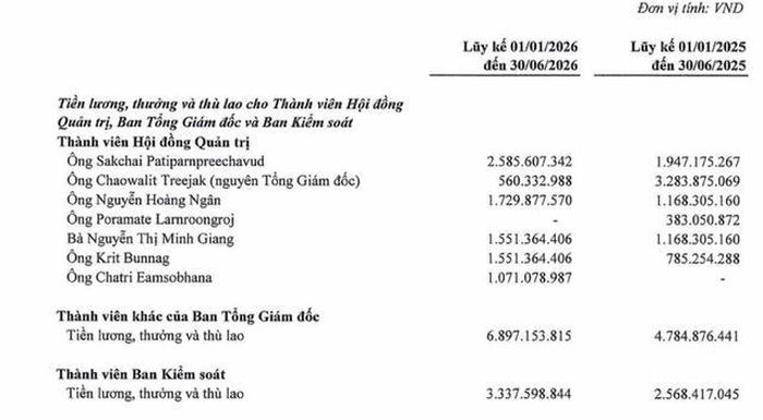 Mức tiền lương, thưởng và thù lao của ban lãnh đạo Nhựa Bình Minh (Nguồn: BCTC).