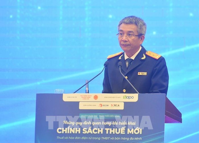 Ông Mai Xuân Thành - Cục trưởng Cục Thuế phát biểu. Ảnh: Minh Đức – TTXVN