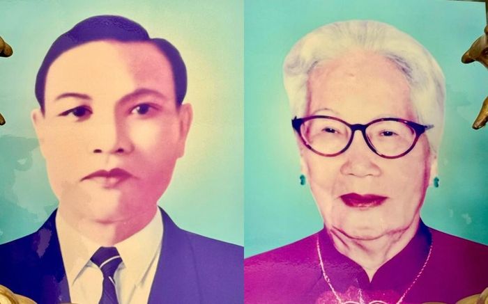 Di ảnh của Anh hùng liệt sĩ Trần Văn Kiểu và bà Hà Thị Châu được đặt trang trọng trên bàn thờ tại nhà riêng. Ảnh: Hồ Lam.
