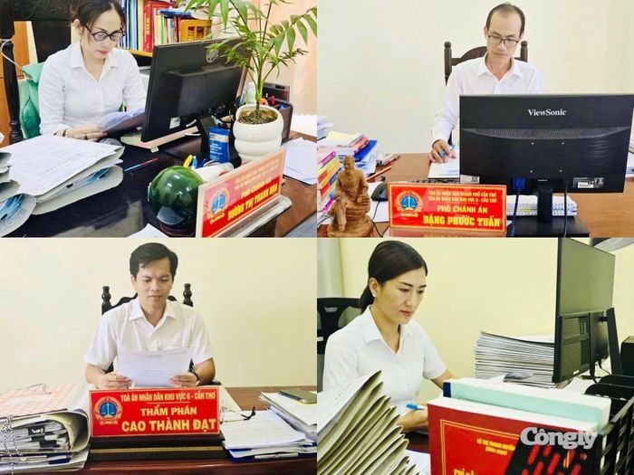 Cán bộ, công chức TAND khu vực 6 - Cần Thơ tập trung nghiên cứu hồ sơ, bảo đảm chất lượng giải quyết, xét xử các vụ việc.