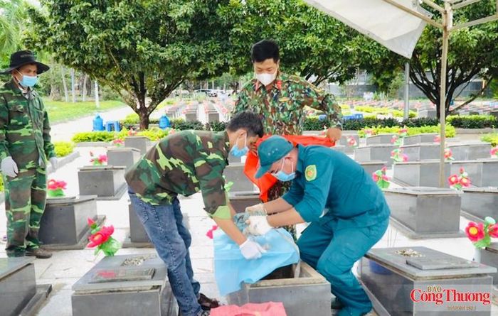 Tại nhiều nghĩa trang liệt sĩ trên địa bàn tỉnh Gia Lai, công việc lấy mẫu ADN xác định danh tính hài cốt liệt sĩ đang được triển khai khẩn trương.