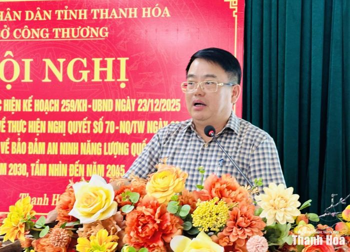 Giám đốc Sở Công thương Nguyễn Tiến Hiệu phát biểu tại hội nghị.