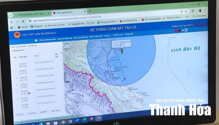 Hệ thống giám sát tàu cá hoạt động trên biển đặt tại Chi cục Biển đảo và Thủy sản, Sở Nông nghiệp và Môi trường Thanh Hóa.