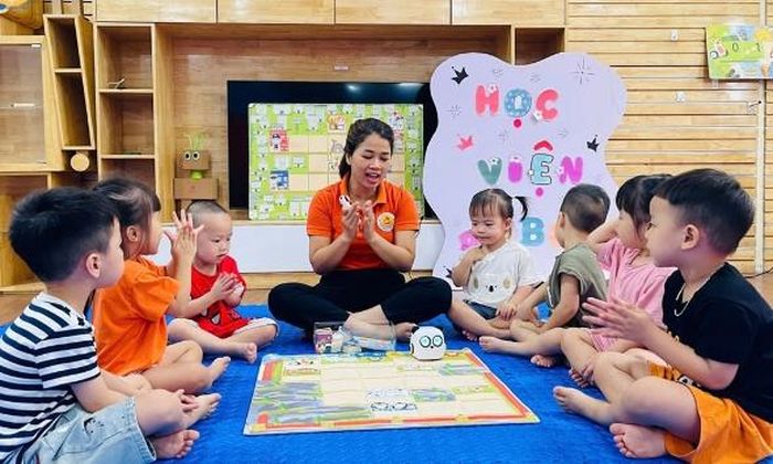 Một tiết học của cô và trò Trường Mầm non tư thục Phương Anh, phường Kinh Bắc.