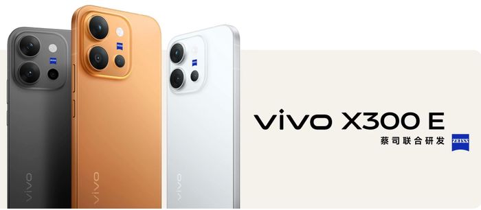 Vivo X300 E có ba tùy chọn màu sắc: Cam, Trắng và Đen.