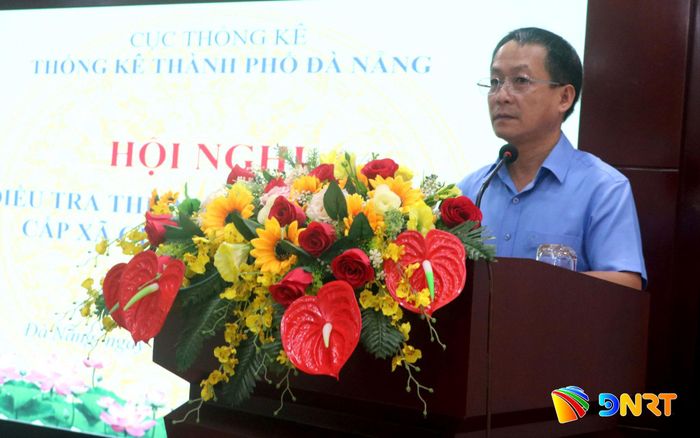 Trưởng Thống kê thành phố Đà Nẵng Trần Văn Vũ phát biểu tại hội nghị tập huấn. Ảnh: VĂN HOÀNG