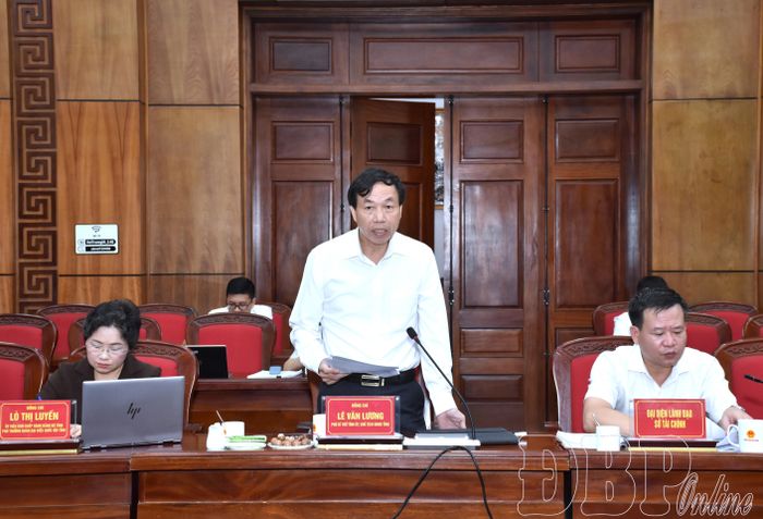 Phó Bí thư Tỉnh ủy, Chủ tịch UBND tỉnh Lê Văn Lương phát biểu tại buổi làm việc.