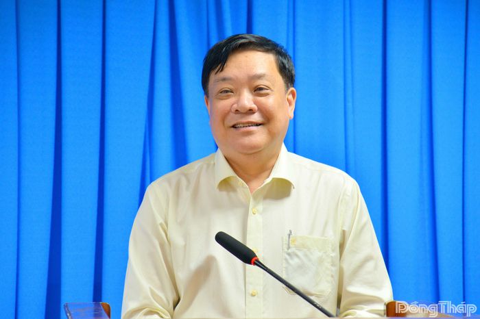Đồng chí Phạm Thành Ngại, Phó Bí thư Tỉnh ủy, Chủ tịch UBND tỉnh Đồng Tháp phát biểu giao nhiệm vụ.