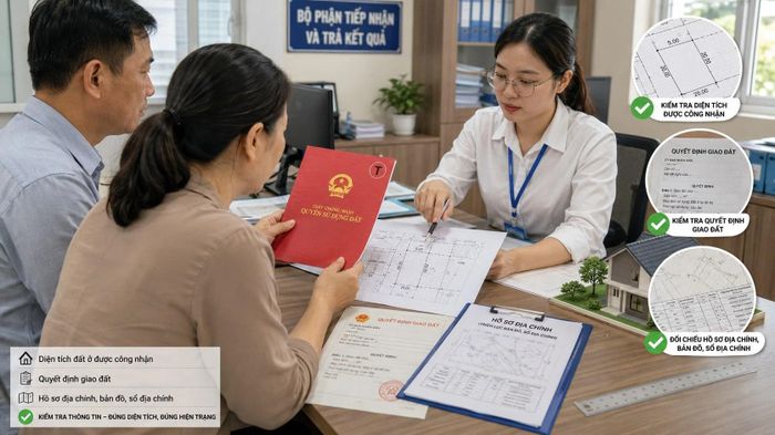 Người dân cần kiểm tra diện tích đất ở, quyết định giao đất và thông tin hồ sơ địa chính, thay vì chỉ căn cứ vào ký hiệu “T” trên giấy chứng nhận cũ. Hình minh họa AI