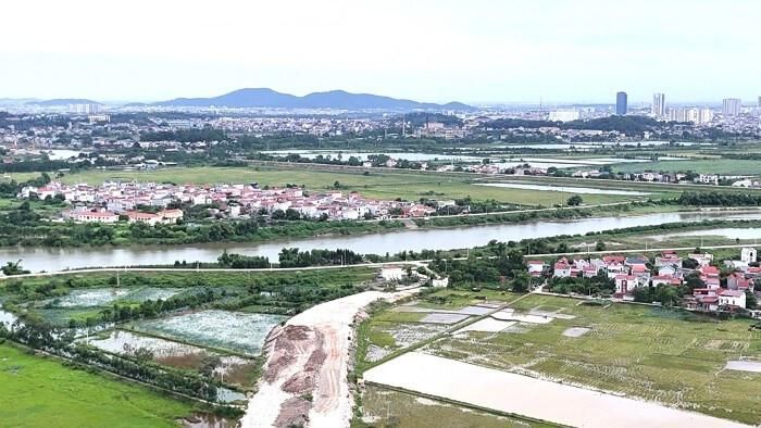 Vị trí xây dựng cầu Hà Bắc 1. (Nguồn: Báo Xây dựng).