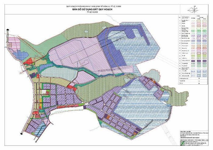 Bản đồ định hướng không gian quy hoạch phân khu Khu 1 thuộc Khu kinh tế Hòn La.