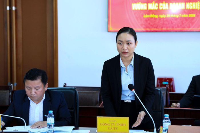Đại diện Công ty TNHH Cà Ty nêu khó khăn của dự án triển khai tại phường Mũi Né, tỉnh Lâm Đồng