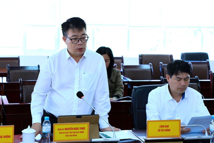 Phó Chủ tịch UBND tỉnh Lâm Đồng Nguyễn Ngọc Phúc phát biểu kết luận buổi tiếp, làm việc gỡ vướng mắc cho các doanh nghiệp