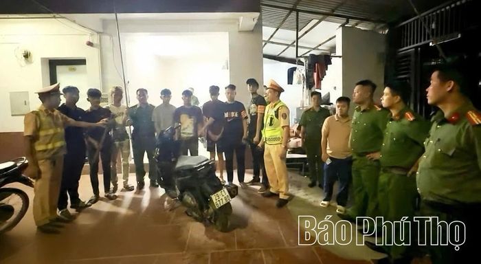 Lực lượng công an truy đuổi và xác định nơi tạm trú của một số thanh thiếu niên.