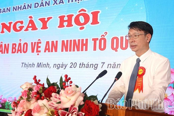 Phó Chủ tịch UBND tỉnh Nguyễn Khắc Hiếu phát biểu tại Ngày hội.