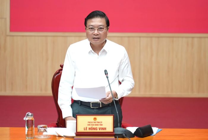 Đồng chí Lê Hồng Vinh, Chủ tịch UBND tỉnh phát biểu kết luận tại hội nghị - Ảnh: T.Đ