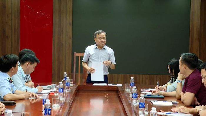 Đồng chí Lê Đức Tiến, Phó Chủ tịch UBND tỉnh phát biểu tại cuộc họp - Ảnh: L.T
