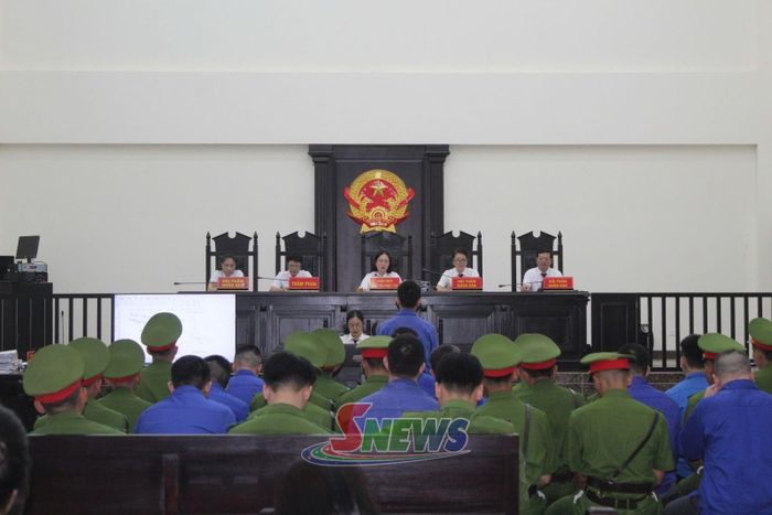Phiên tòa xét xử của TAND tỉnh.