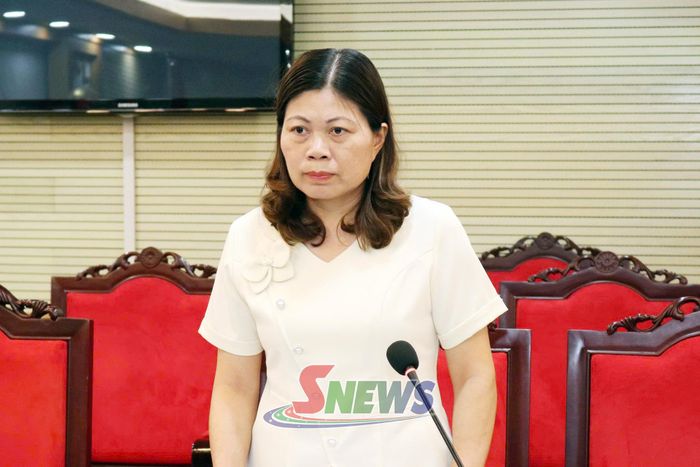 Lãnh đạo Sở Tài chính phát biểu tại cuộc làm việc.
