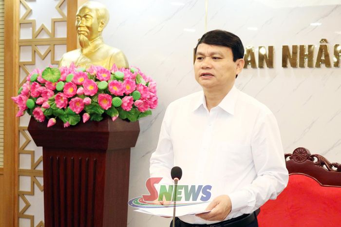 Đồng chí Đặng Ngọc Hậu, Phó Chủ tịch UBND tỉnh, phát biểu kết luận tại cuộc làm việc.