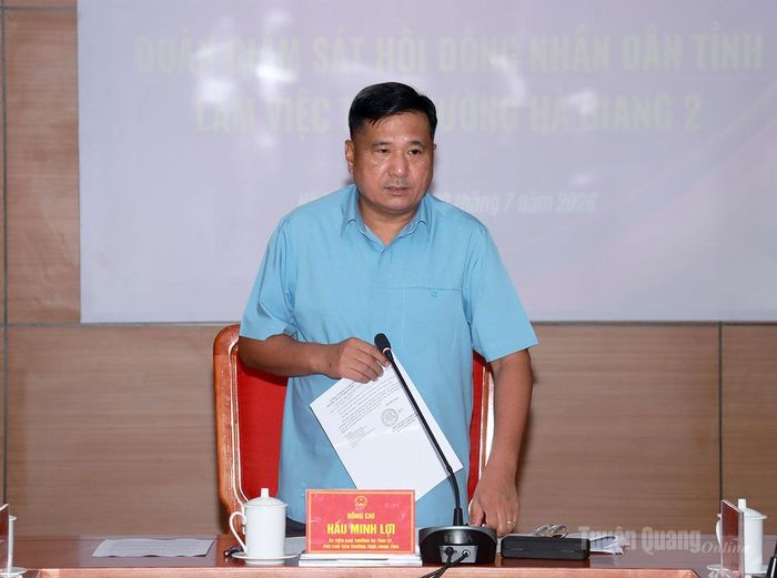 Đồng chí Hầu Minh Lợi, Phó Chủ tịch Thường trực HĐND tỉnh kết luận buổi giám sát.