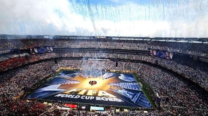 Sân vận động New York New Jersey với sức chứa 82.500 chỗ chật kín ở lễ bế mạc. Ảnh: Nhandan.vn