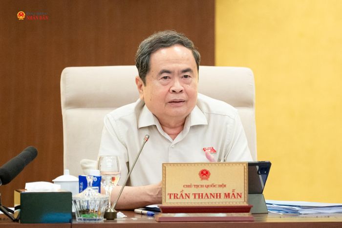 Chủ tịch Quốc hội Trần Thanh Mẫn phát biểu tại phiên họp. Ảnh: Phạm Thắng