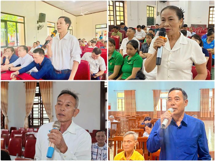Cử tri các địa phương phát biểu ý kiến tại buổi TXCT với đại biểu HĐND tỉnh Nghệ An
