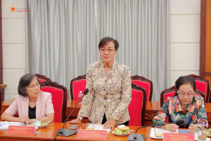 Nguyên Chủ tịch HĐND TP. Hồ Chí Minh Nguyễn Thị Quyết Tâm phát biểu. Ảnh: Hoa Lê