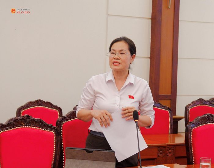 ĐBQH, Giám đốc Sở Tư pháp TP. Hồ Chí Minh Nguyễn Thị Hồng Hạnh phát biểu. Ảnh: Hoa Lê