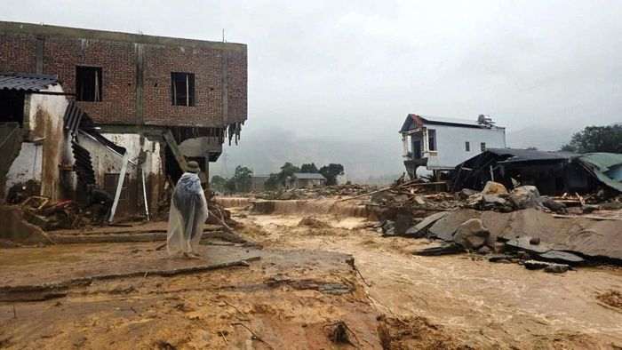 Cảnh tan hoang sau lũ tại xã Mường Than, tỉnh Lai Châu hôm 17/7.