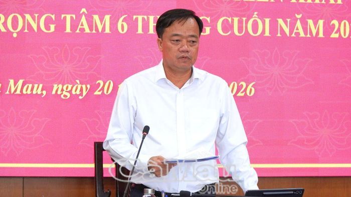 Đồng chí Huỳnh Quốc Việt, Phó Bí thư Thường trực Tỉnh ủy, Trưởng Ban Chỉ đạo, phát biểu kết luận hội nghị.