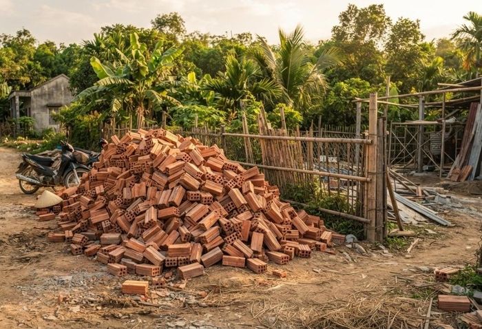 1 thiên gạch ống bằng 1.000 viên gạch. (Ảnh: IG)
