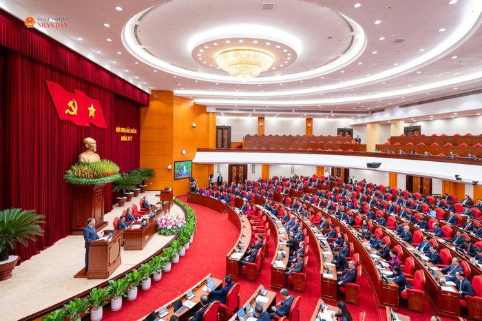 Quang cảnh Hội nghị lần thứ 3 Ban Chấp hành Trung ương Đảng khóa XIV. (Ảnh: Phạm Thắng)