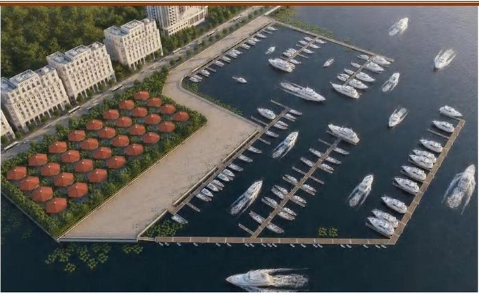 Bến du thuyền quốc tế là điểm nhấn của khu đô thị, nằm ở phía Đông, giáp sông Sài Gòn. (Nguồn: Nhà đầu tư)