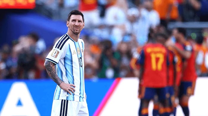 Messi và Argentina thất bại trước Tây Ban Nha trong trận chung kết World Cup 2026. Ảnh chụp màn hình từ video của Reuters