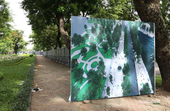 Phối cảnh tổng thể cho thấy quảng trường nằm trên trục kết nối hồ Thiền Quang với Công viên Thống Nhất.