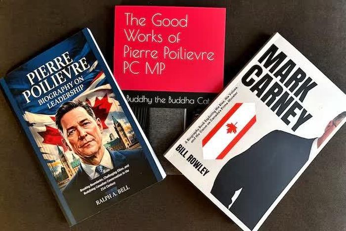 Những cuốn sách do AI viết về các nhà lãnh đạo Canada. Ảnh: The Globe and Mail.